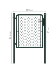 Cancello da Giardino in Acciaio 100x75 cm Verde