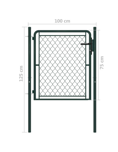 Cancello da Giardino in Acciaio 100x75 cm Verde