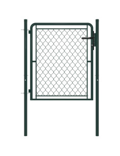 Cancello da Giardino in Acciaio 100x75 cm Verde 2