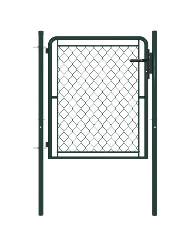 Cancello da Giardino in Acciaio 100x75 cm Verde