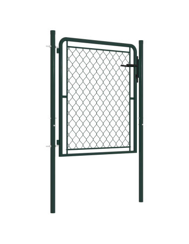 Cancello da Giardino in Acciaio 100x75 cm Verde