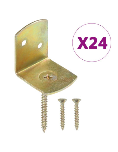 Staffe per Pannello di Recinzione 24 pz a L in Metallo Zincato