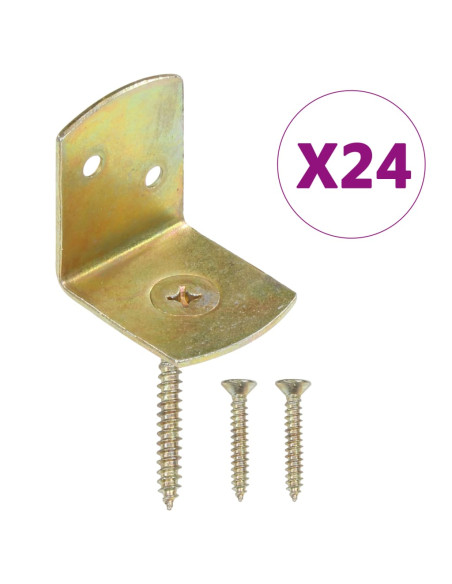 Staffe per Pannello di Recinzione 24 pz a L in Metallo Zincato