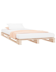 Letto a Pallet 90x190 cm Single in Legno Massello di Pino 2