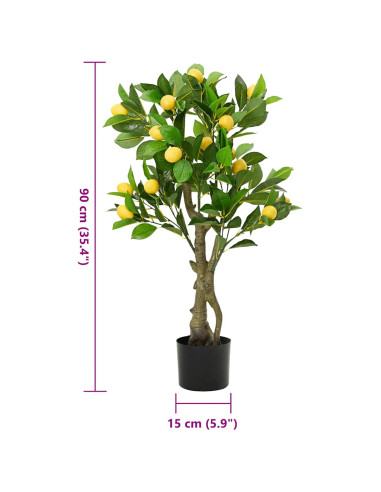 Albero di Limoni Artificiale 234 Foglie 90 cm Verde