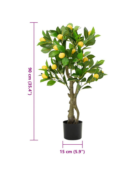 Albero di Limoni Artificiale 234 Foglie 90 cm Verde
