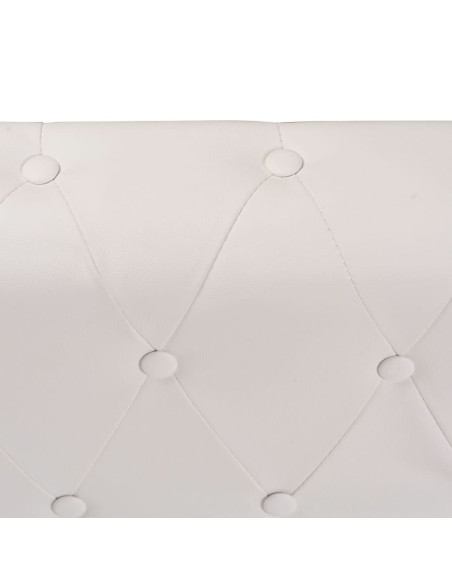 Divano Chersterfield 6 posti Pelle Artificiale Bianca