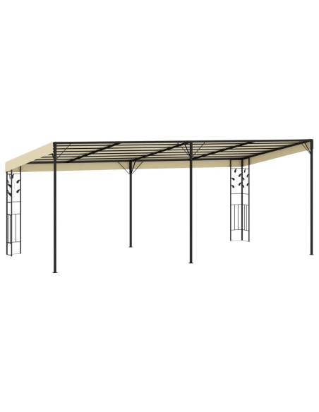 Gazebo a Parete 6x3x2,5 m Crema
