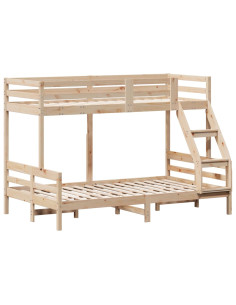 Letto a Castello 80x200/120x200 cm in Legno Massello di Pino 2