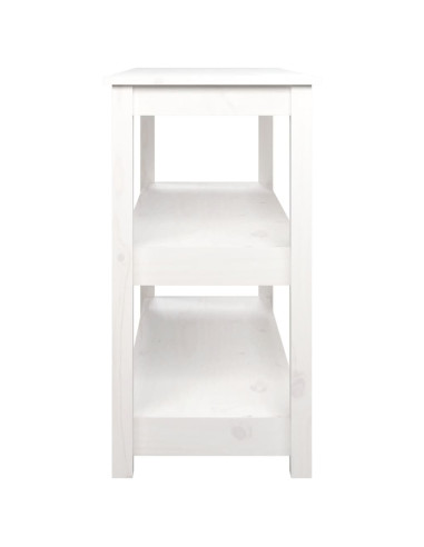 Tavolo Consolle Bianco 110x40x74 cm in Legno Massello di Pino