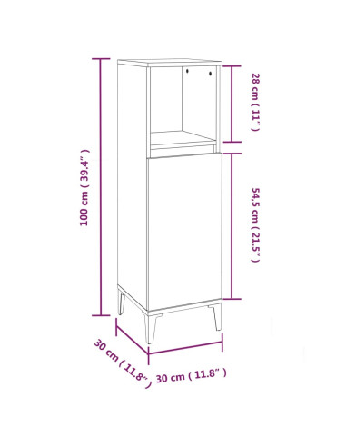 Set Mobili da Bagno 3 pz Rovere Fumo in Legno Multistrato