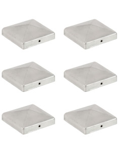 Tappi per Pali a Piramide 6 pz in Metallo Zincato 101x101 mm