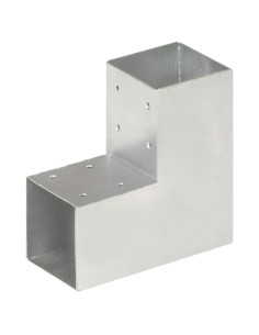 Connettore per Pali a Forma di L in Metallo Zincato 91x91 mm