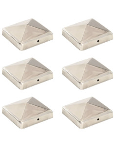 Tappi per Pali a Piramide 6 pz in Acciaio Inox 91x91 mm