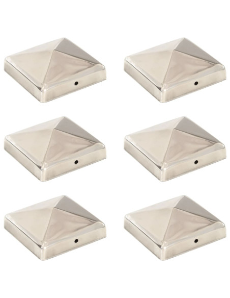 Tappi per Pali a Piramide 6 pz in Acciaio Inox 91x91 mm