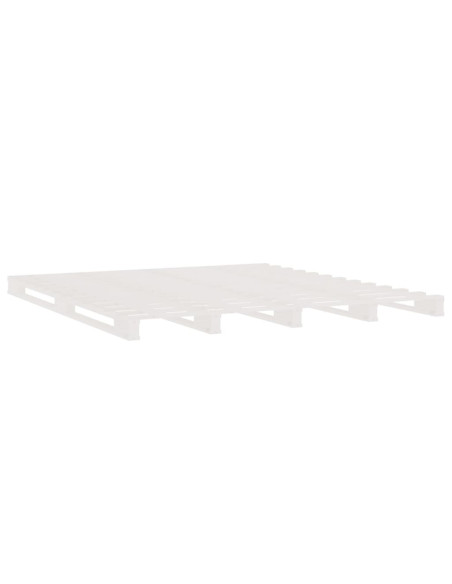 Letto a Pallet Bianco 140x190 cm in Legno Massello di Pino