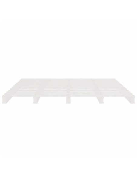 Letto a Pallet Bianco 140x190 cm in Legno Massello di Pino