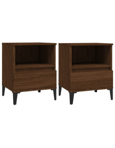 Comodini 2 pz Rovere Marrone 40x35x50 cm
