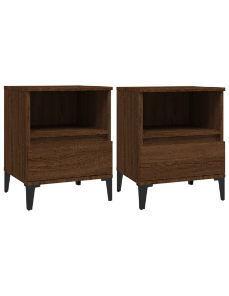 Comodini 2 pz Rovere Marrone 40x35x50 cm