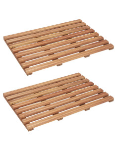 Pedane da Bagno 2 pz in Legno Massello d'Acacia 56x37 cm