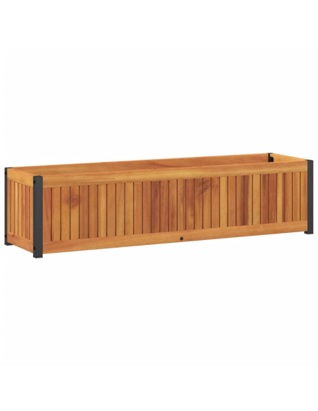 Fioriera da Giardino 110x30x27,5 cm in Legno Massello di Acacia
