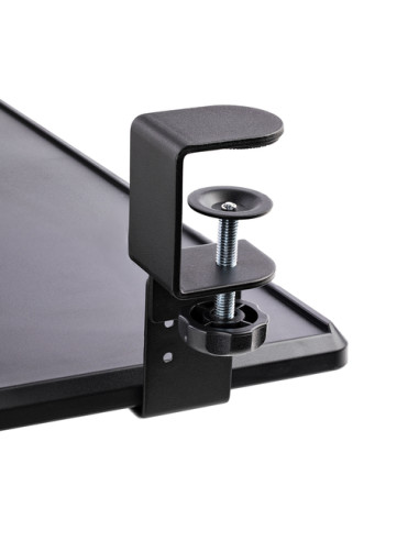 StarTech.com Porta tastiera estraibile per scrivania Ripiano estraibile ergonomico per tastiera con morsetto a C, Mensola scorre