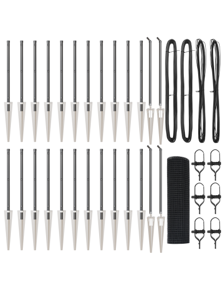 Recinzione in Filo Saldato con 13 Picchetti Grigi 0.8x50 m Acciaio