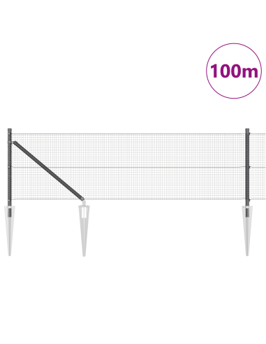 Palo della recinzione Grigio 100 x 0,8 m (rete 16 x 16 mm)