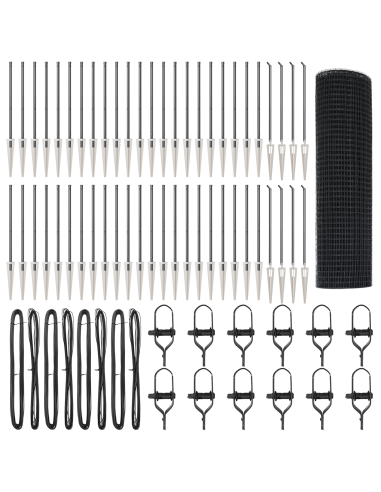 Palo della recinzione Grigio 100 x 0,8 m (rete 16 x 16 mm)