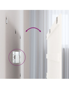 Testiera da Parete Bianca 140x3x60 cm in Legno Massello di Pino