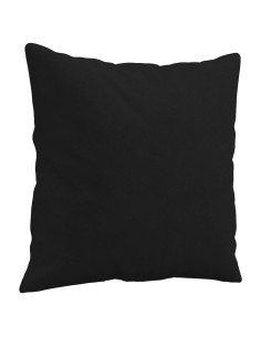 Set Divani 3 pz con Cuscini Nero in Tessuto Microfibra