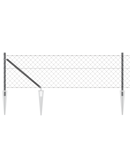 Recinzione a maglie con 13 picchetti 0.8x25 m in acciaio zincato