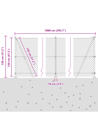 Palo della recinzione Verde 10 x 1,2 m (rete 40 x 40 mm)