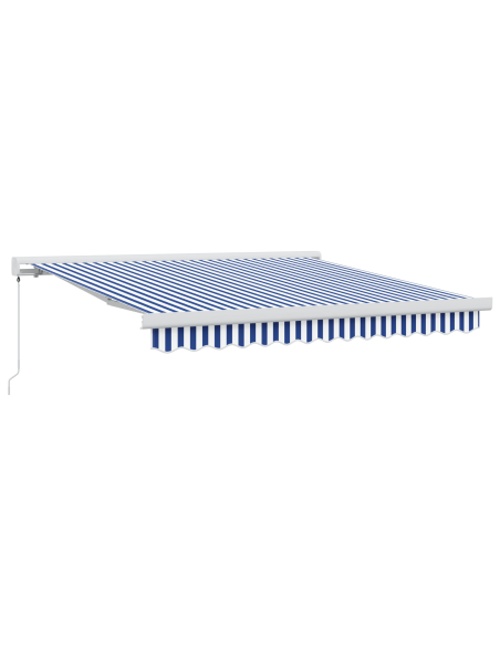 Tenda Retrattile Manuale Blu e Bianca 300x250 cm