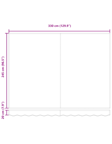 Tenda da Sole Rosso e Bianco 350 x 250 x 165 cm