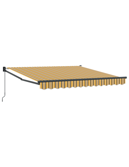 Tenda retrattile manuale strisce gialle e grigie 350x250 cm