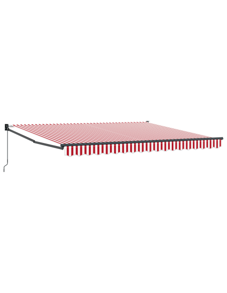 Tenda Retrattile Manuale Righe Rosse e Bianche 400x300 cm