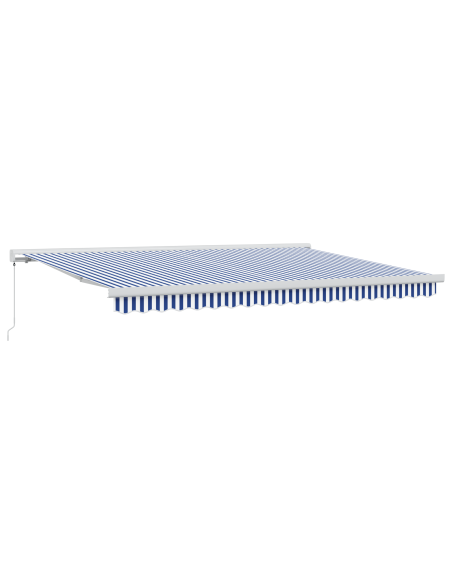 Tenda Retrattile Manuale Blu e Bianco 450x300 cm