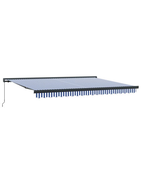 Tenda Retrattile Manuale Blu e Bianca 450x300 cm
