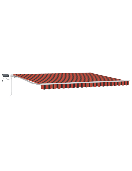 Tenda Retrattile Manuale con LED Arancione e Marrone 450x300 cm