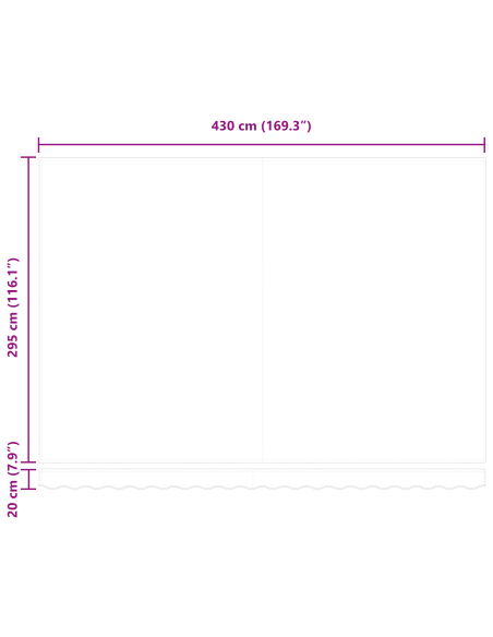 Ombrellone retrattile manuale con striscia LED multicolore 450x300 cm