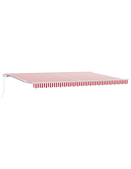 Tenda Retrattile Manuale Rigata Rossa e Bianca 500x300 cm