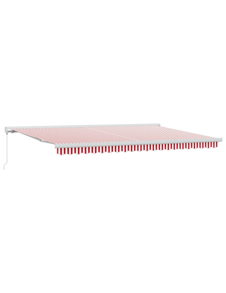 Tenda Retrattile Manuale Strisce Rosse e Bianche 500x300 cm