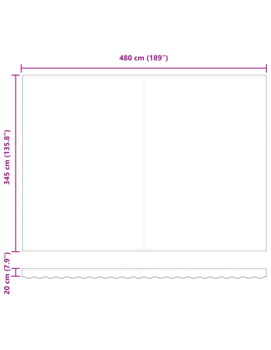Tenda retrattile Multicolore 500 × 350 cm Tessuto e Alluminio