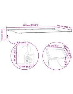 Tenda Retrattile arancione e marrone 600 × 350 cm