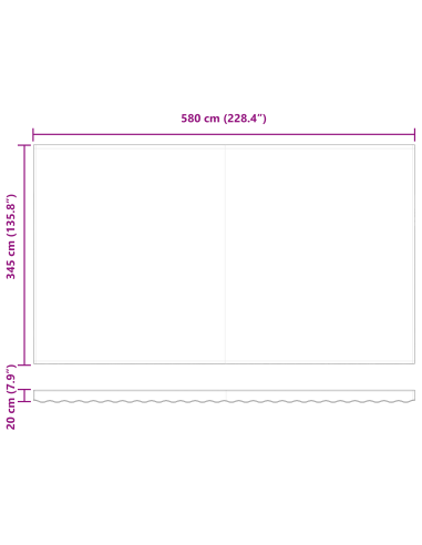 Tenda Retrattile Multicolore 600 × 350 cm Tessuto