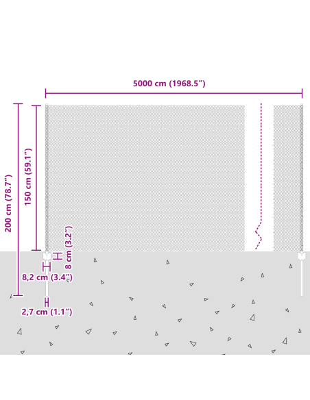 Recinzione con Posto Verde 1,5 x 50 m Acciaio e PVC