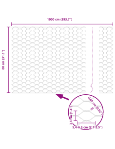 Recinzione con Posto Argento 0,8 x 10 m Acciaio