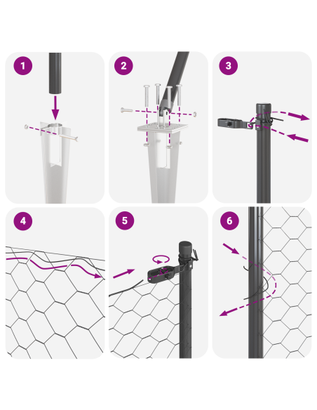 Palo della recinzione Grigio 25 x 0,8 m (rete da 13 mm)