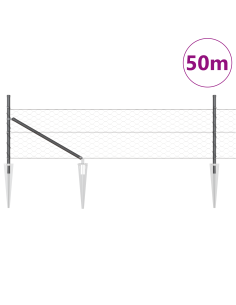 Palo della recinzione Grigio 50 x 0,8 m (maglia da 50 mm)